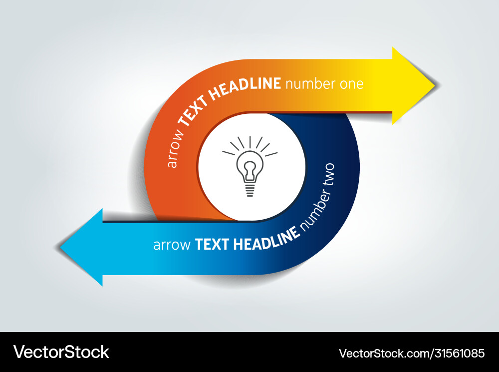 Circle round divided in two arrows template Circle round divided in two arrows template vector image