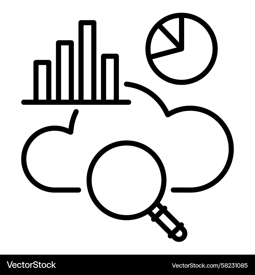 Conceptual icon of big data and cloud analytics Vector Image