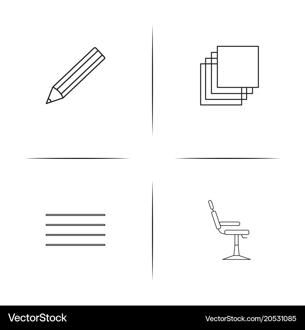 Creative process and design simple linear icons vector image