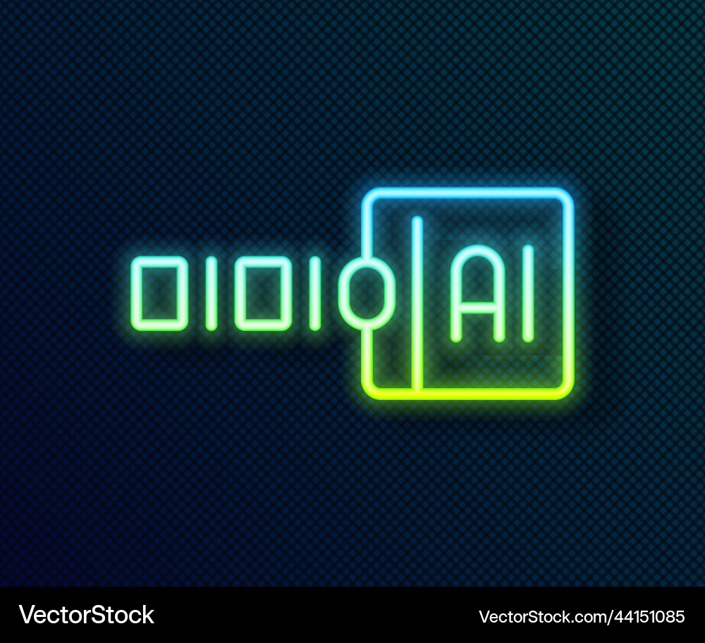 Glowing Neon Linie binären Code-Symbol isoliert Glowing Neon Linie binären Code-Symbol isoliert vektorbild