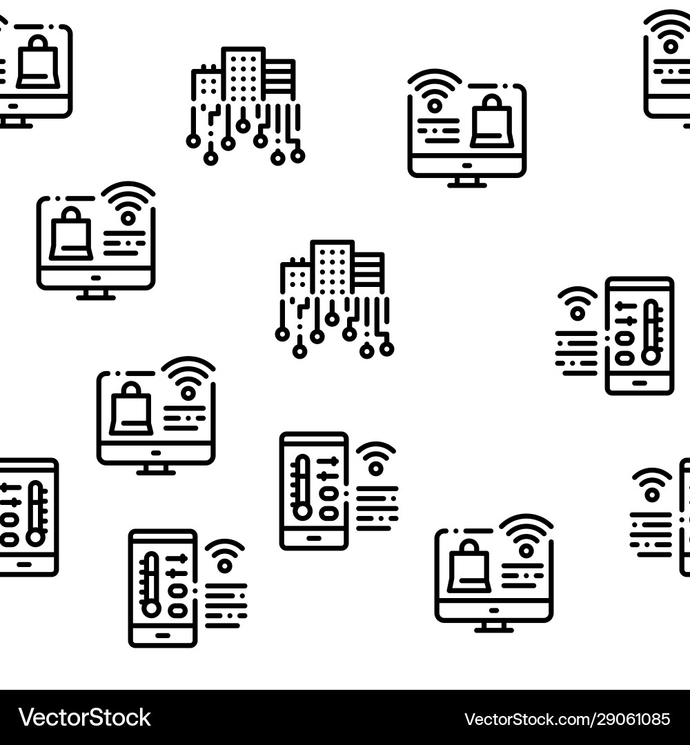 Internet of things seamless pattern Internet of things seamless pattern vector image