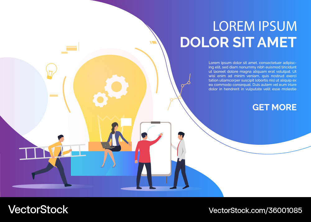 Light bulb people working and giving lecture vector image