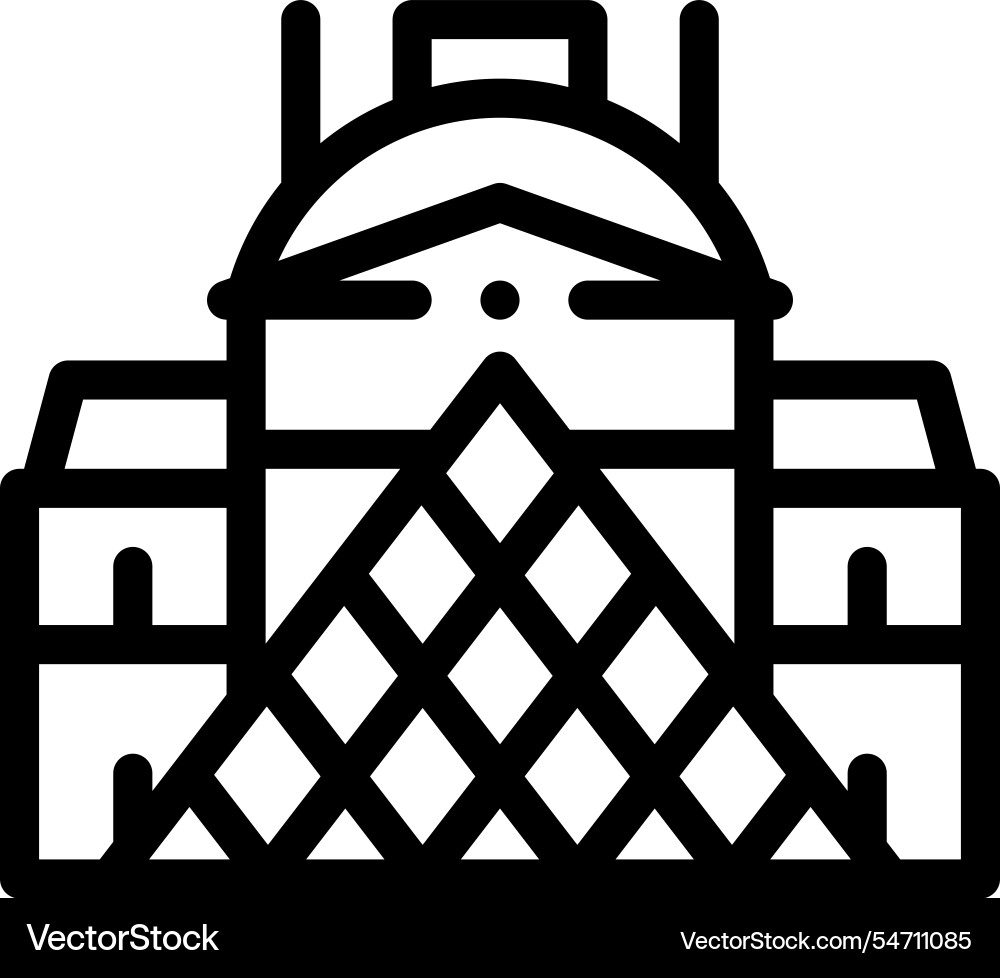 Louvre icon thin linear style design isolated Louvre icon thin linear style design isolated Vector Image