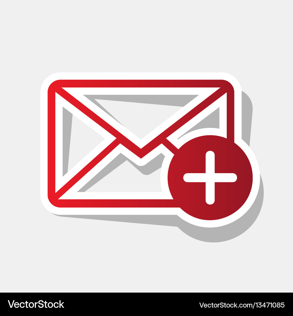 Mail sign with add mark new Vector Image