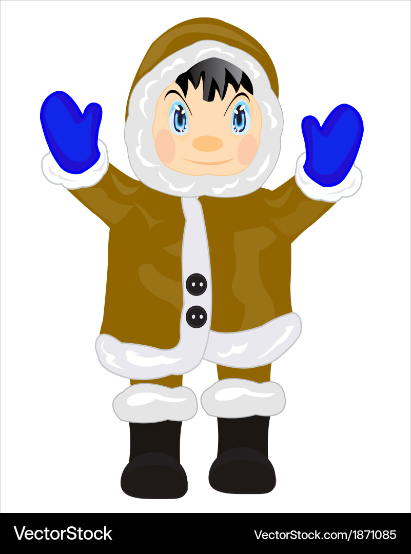 Man eskimo on white Vector Image