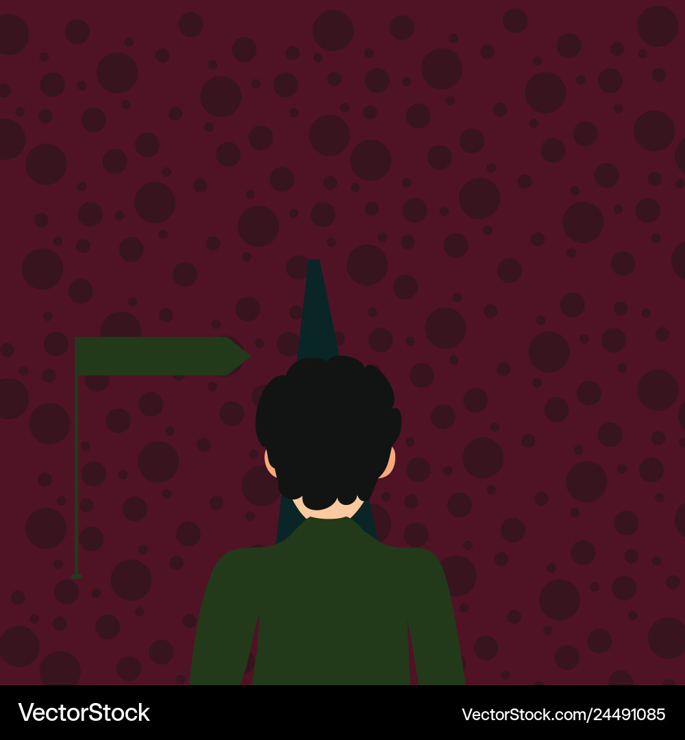 Man facing the distance ahead blocking view Man facing the distance ahead blocking view Vector Image