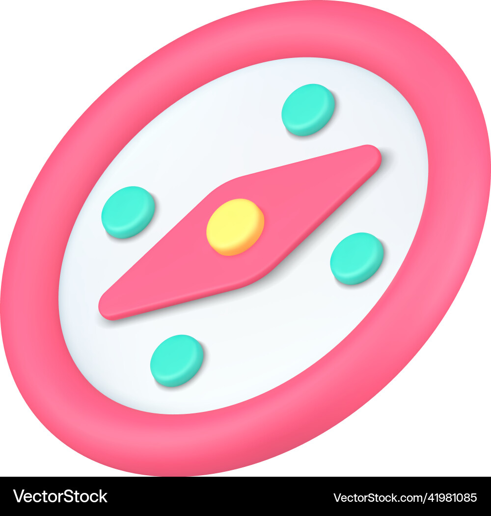 Minimalist round analog compass with arrow Minimalist round analog compass with arrow vector image