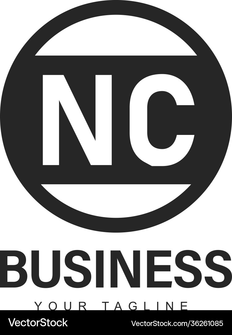 Nc initial a logo design with abstract style Nc initial a logo design with abstract style vector image