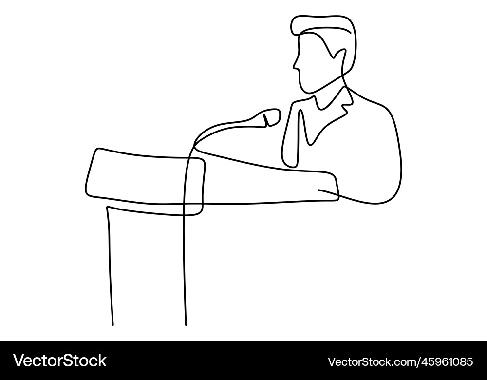 One continuous single line drawn character One continuous single line drawn character Vector Image