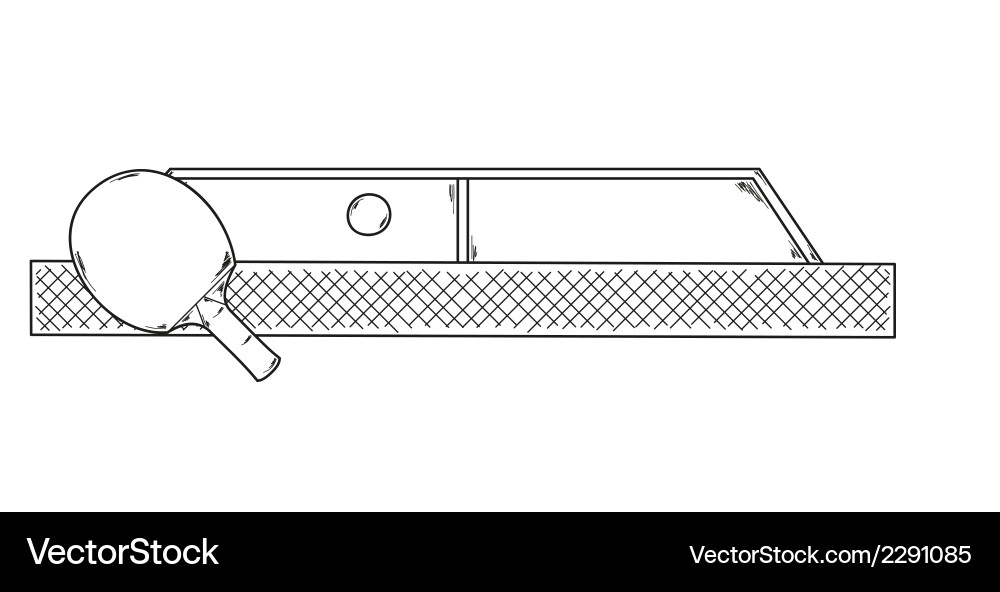 One ping pong racket and table vector image