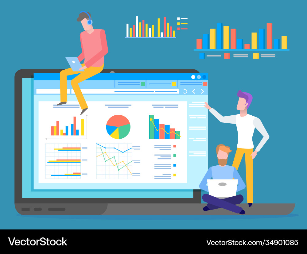 Programmierer-Codeer oder Geschäftsleute die Daten analysieren Programmierer-Codeer oder Geschäftsleute die Daten analysieren vektorbild