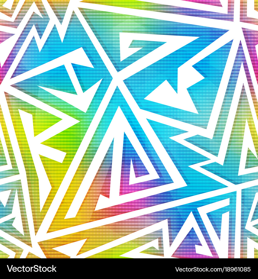 Rainbow color geometric seamless pattern Vector Image