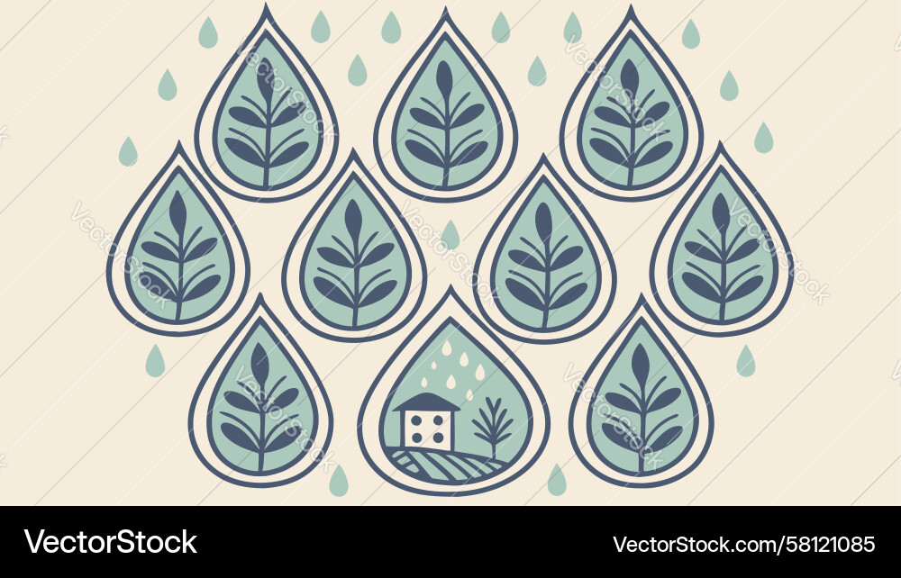 Raindrop Cluster Pattern Vector Image