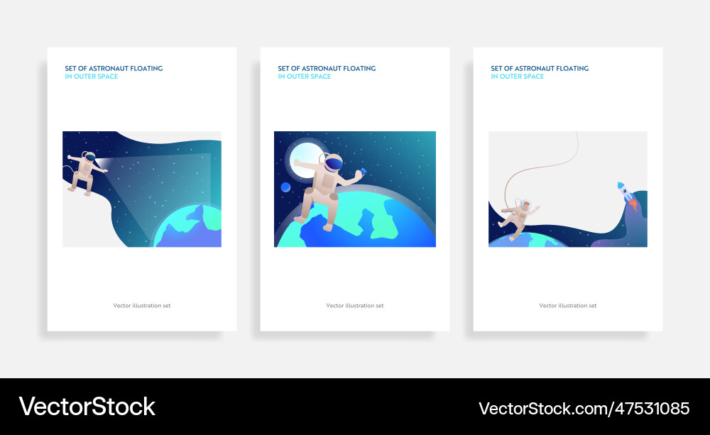 Set of astronaut floating in outer space Set of astronaut floating in outer space vector image
