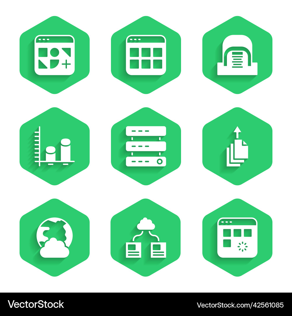 Set server data web hosting cloud technology Set server data web hosting cloud technology Vector Image