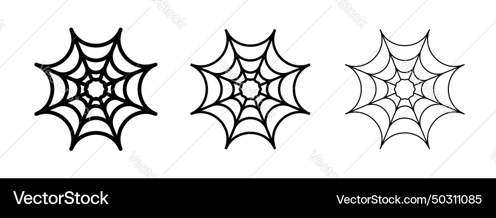 Spider web icon set halloween cobweb pattern Spider web icon set halloween cobweb pattern vector image
