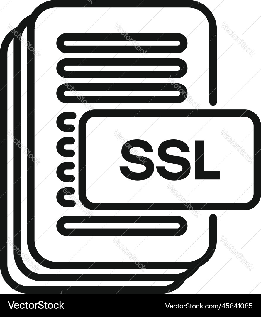 Ssl certificate icon outline web data Ssl certificate icon outline web data vector image