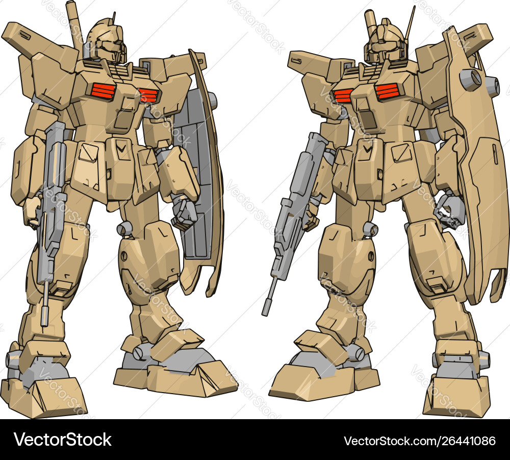 3d model a robot on white background Vector Image