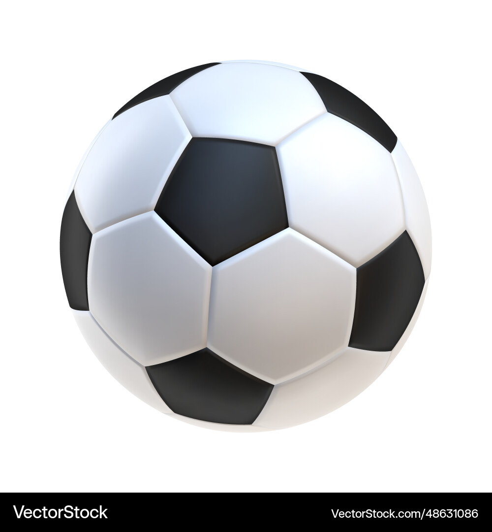 3d soccer ball icon render 3d soccer ball icon render vector image