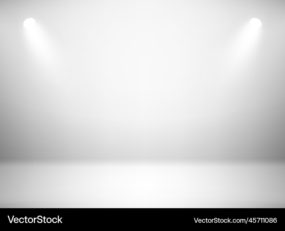 Bright illuminated studio with projectors 3d Vector Image