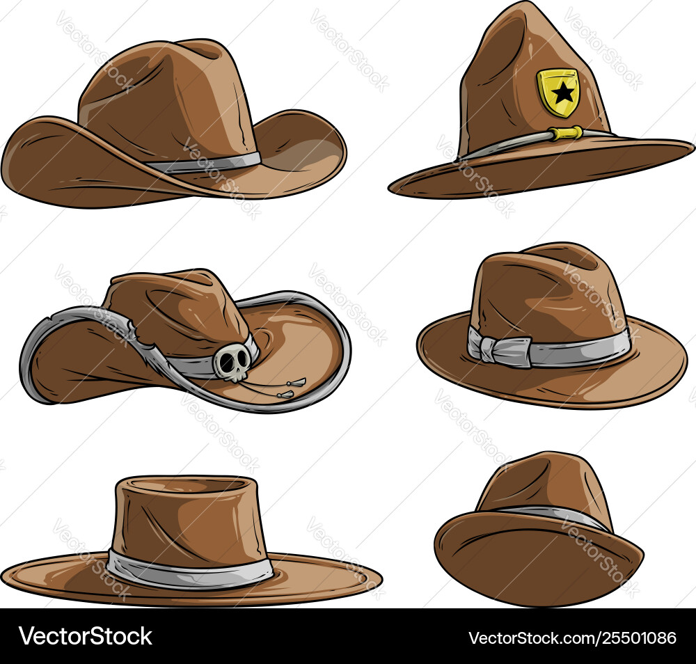 Cartoon Hüte & Caps Kollektion Vektorbild