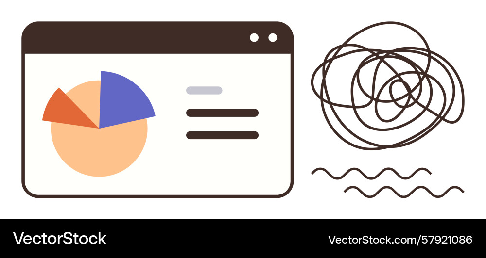 Data visualization with pie chart and abstract Vector Image