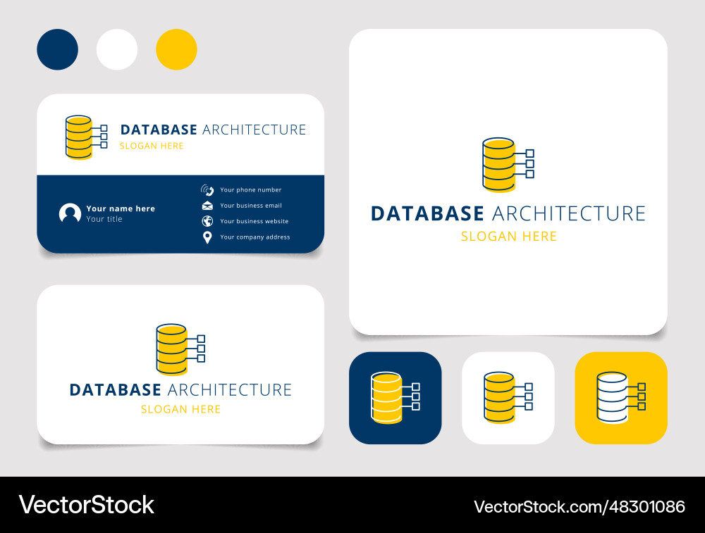 Database architecture logo design with editable Database architecture logo design with editable vector image