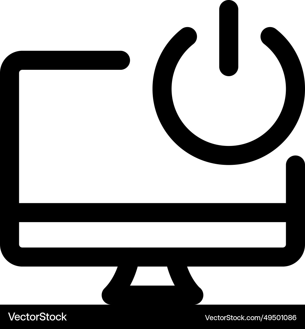 Desktop power button manages computer on and off vector image