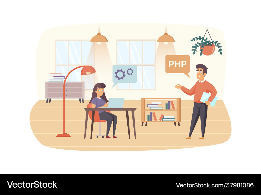 Developers Fixing Bugs Vector Image
