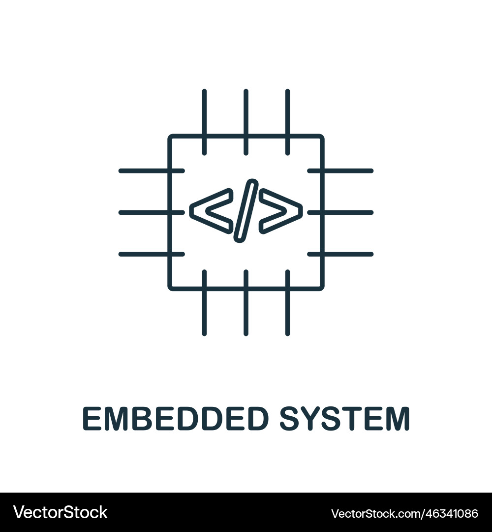 Embedded system line icon monochrome simple Embedded system line icon monochrome simple Vector Image