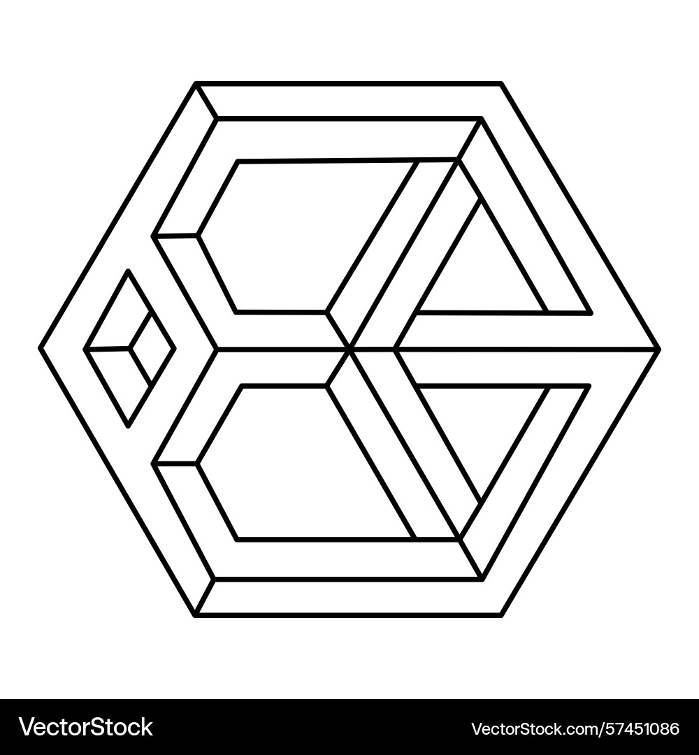 Impossible figure abstract object unreal Impossible figure abstract object unreal vector image