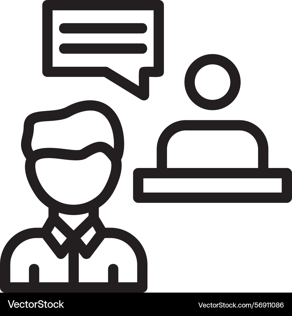 In-person interview linear style icon design vector image
