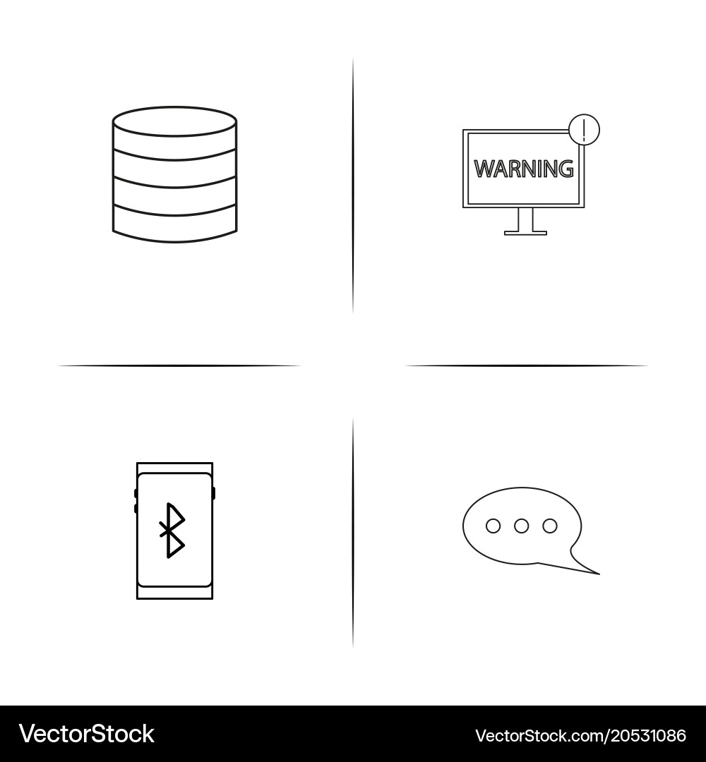 Internet technologies simple linear icons set vector image