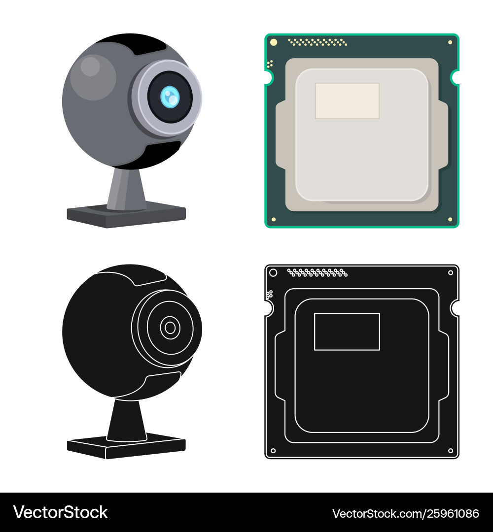 Isolated object laptop and device icon vector image