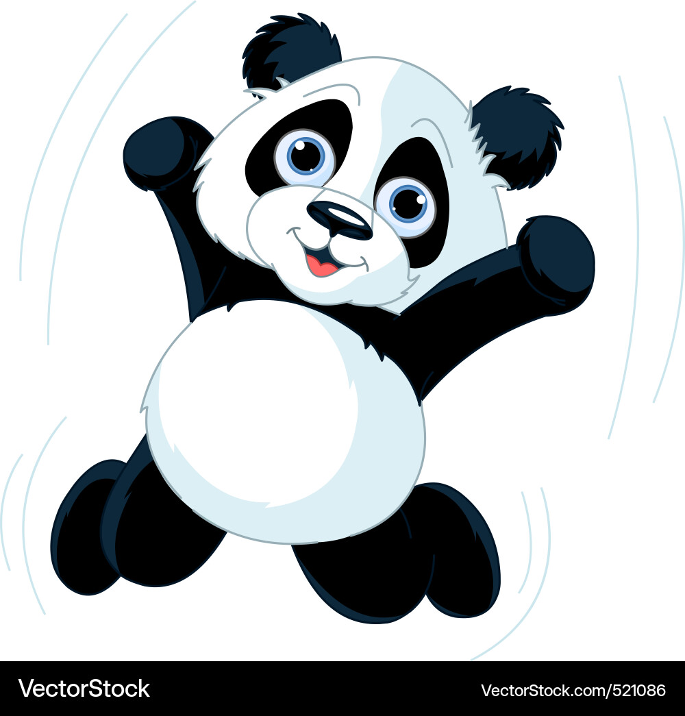 Jumping Panda Vector Image