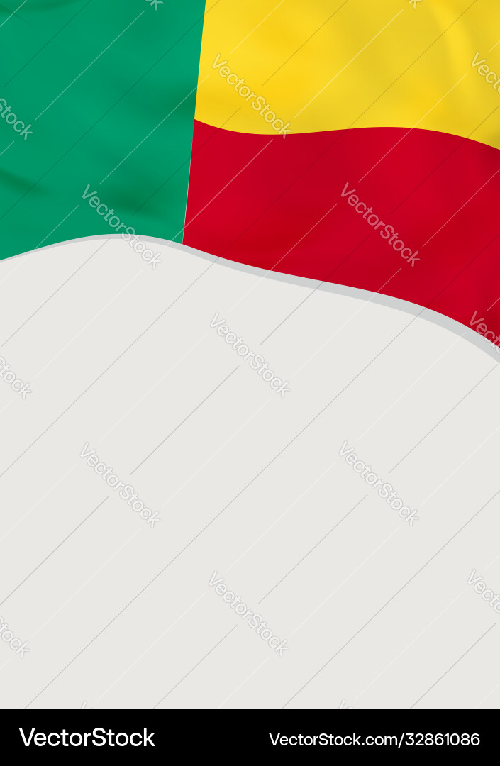 Leaflet design with flag benin template Vector Image