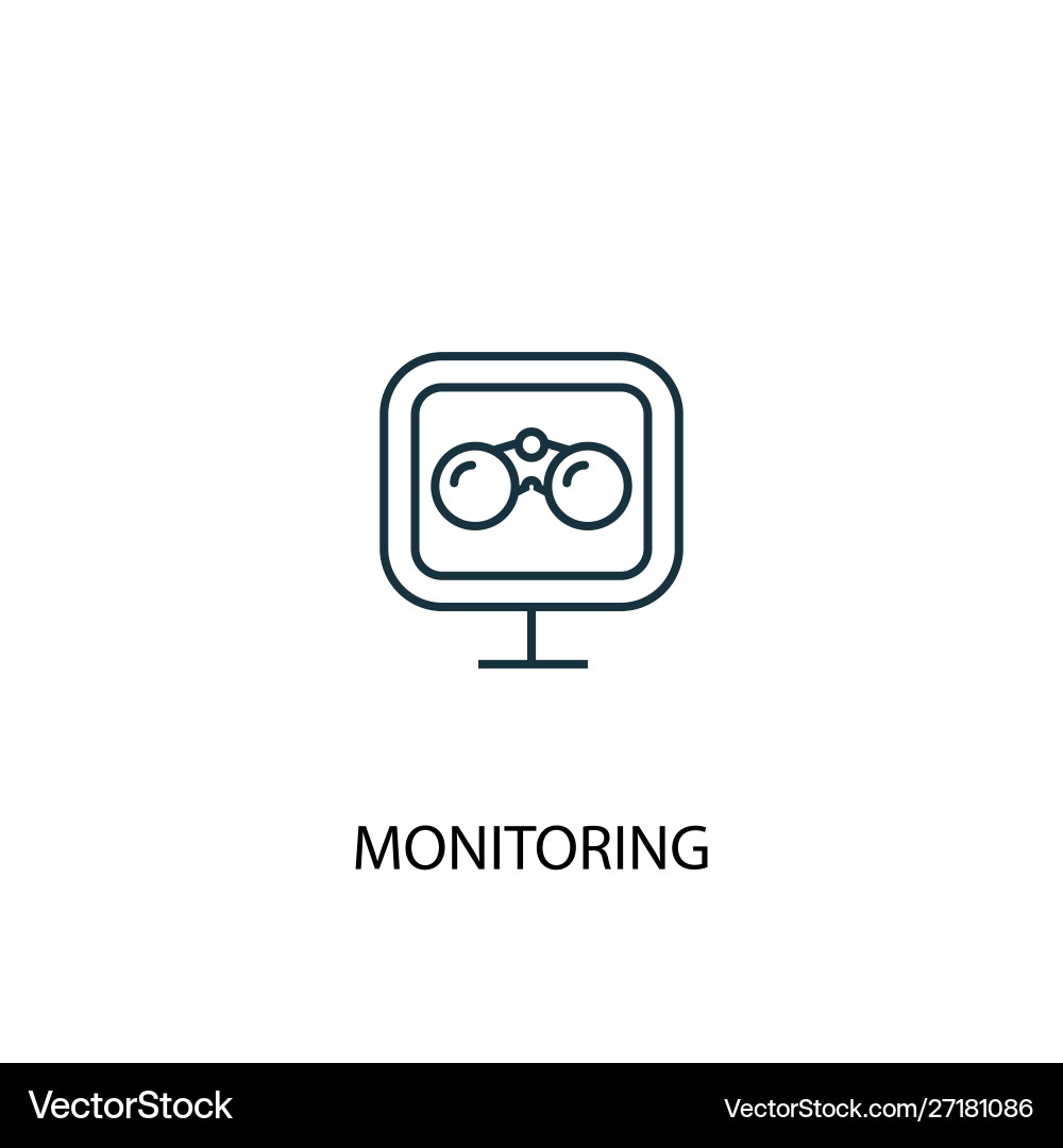 Monitoring concept line icon simple element vector image