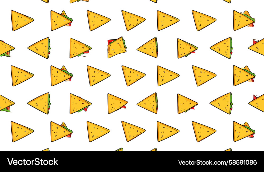 Nacho Play Buttons & Chips Pattern Vector Image