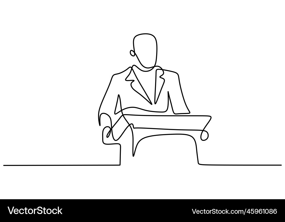One continuous single line drawn character One continuous single line drawn character vector image