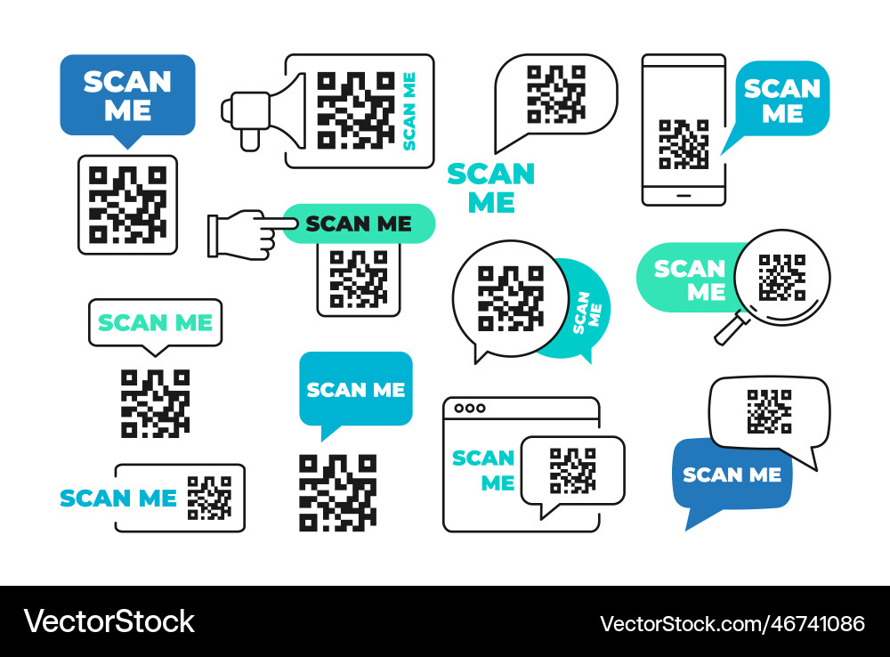 Scannen Sie mich Zeile Badge Icon qr Code Pointer Kunden Scannen Sie mich Zeile Badge Icon qr Code Pointer Kunden vektorbild