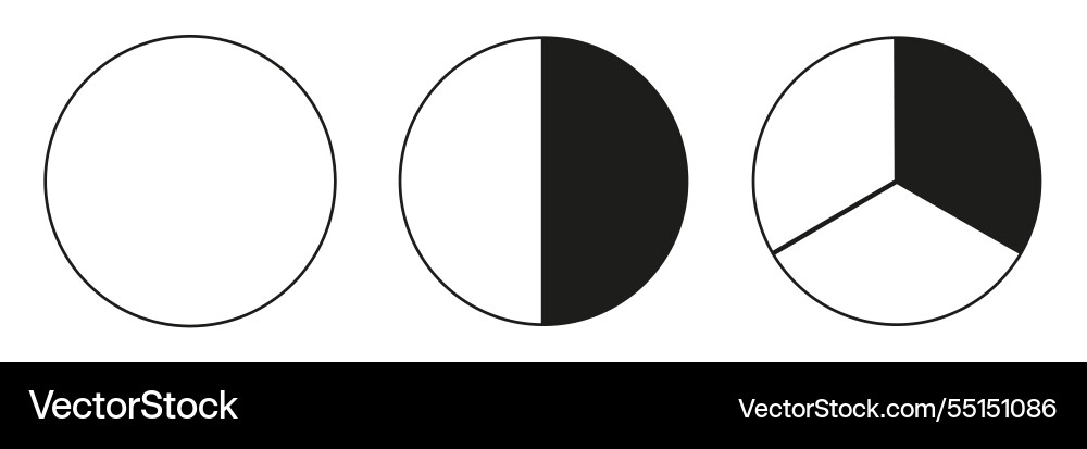 Segmented charts collectionmany number of sectors vector image