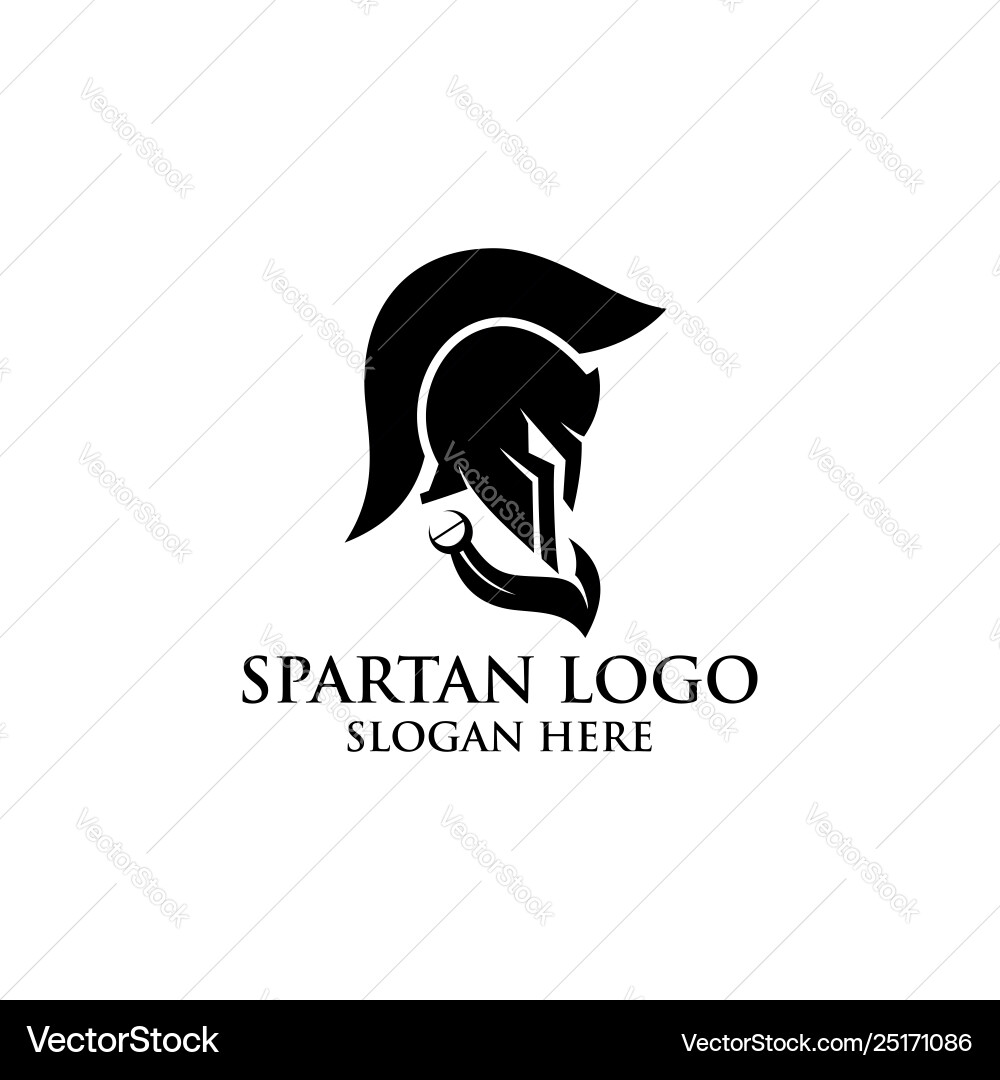 Spartan Warrior Helmet Logo Vector Image