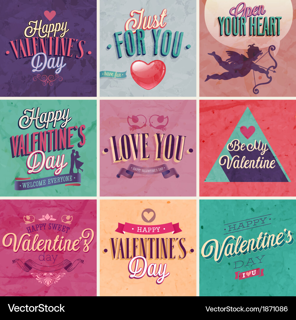 Valentine set Royalty Free Vector Image - VectorStock