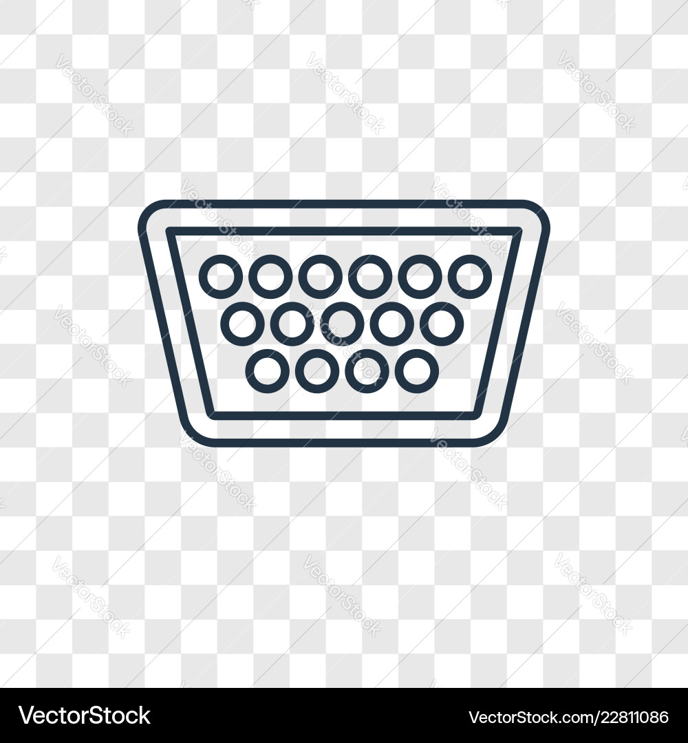 Vga concept linear icon isolated on transparent Vga concept linear icon isolated on transparent vector image