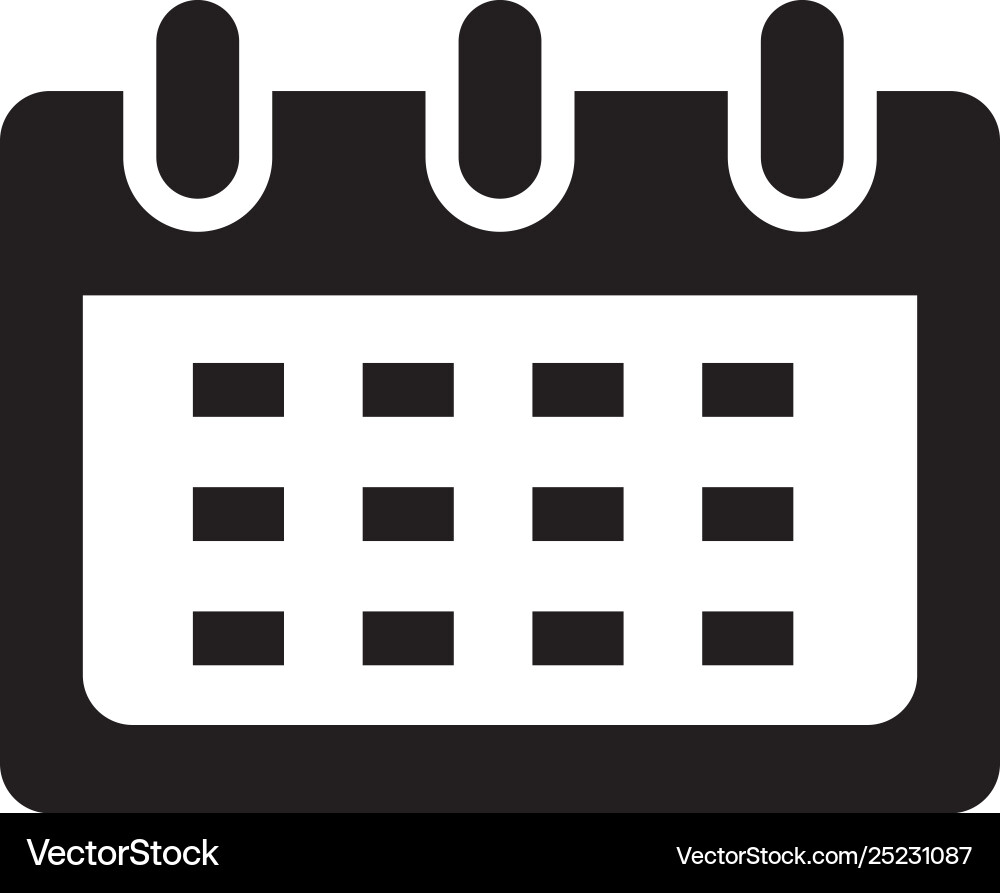 Calendar icon in flat style for apps ui websites Vector Image