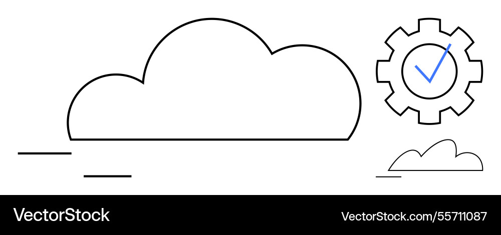 Cloud computing concept with gear check mark Cloud computing concept with gear check mark vector image