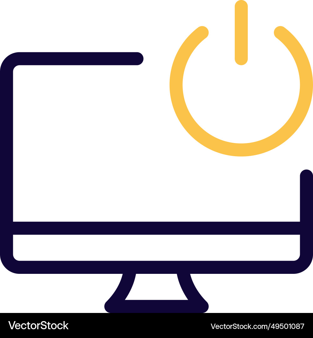 Desktop power button manages computer on and off vector image