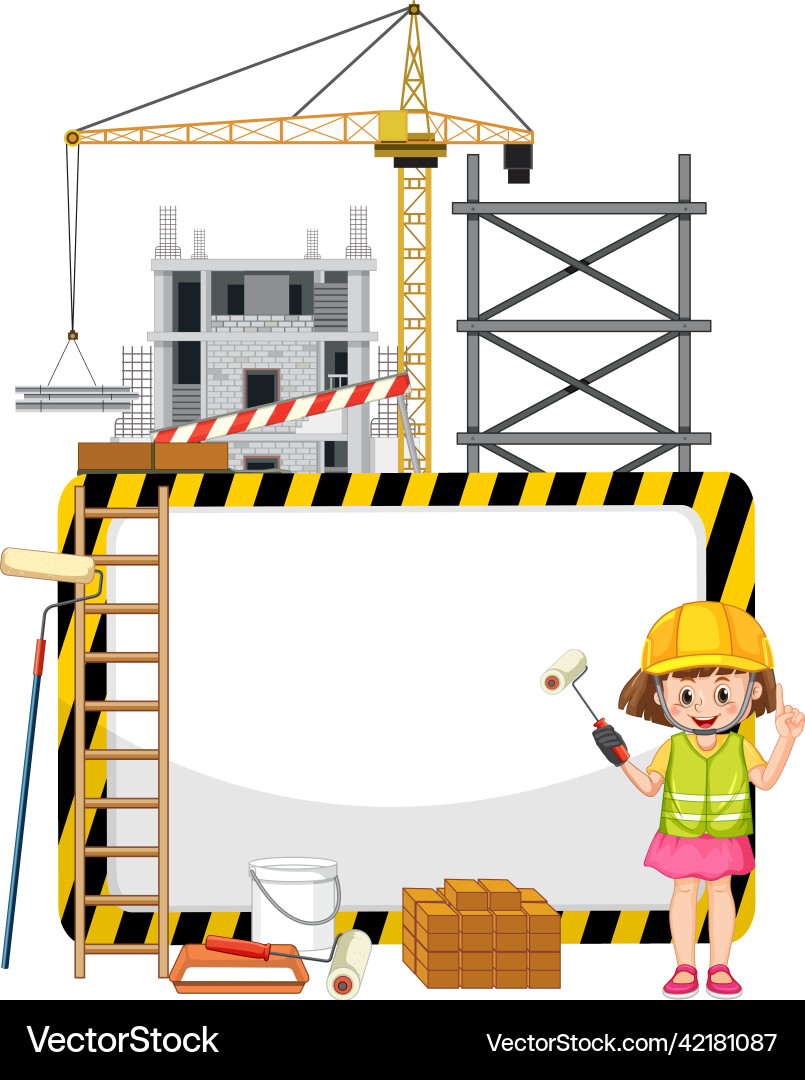 Empty banner with construction objects Empty banner with construction objects vector image
