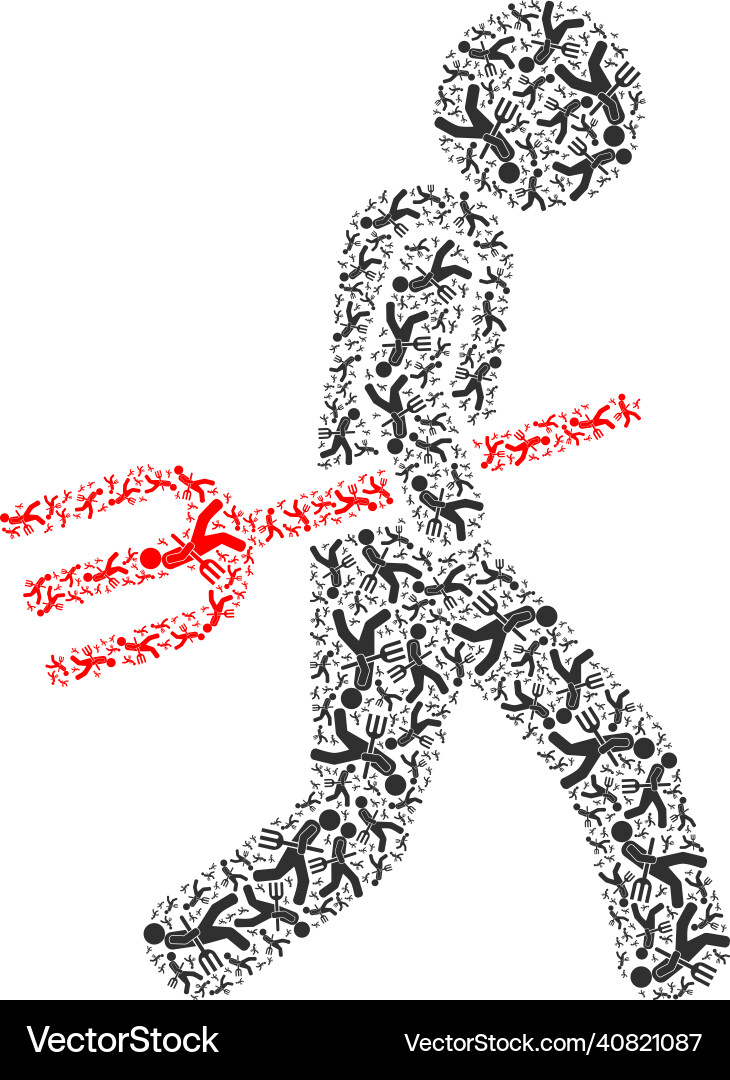 Fork robber recursion icon collage of self items Fork robber recursion icon collage of self items vector image