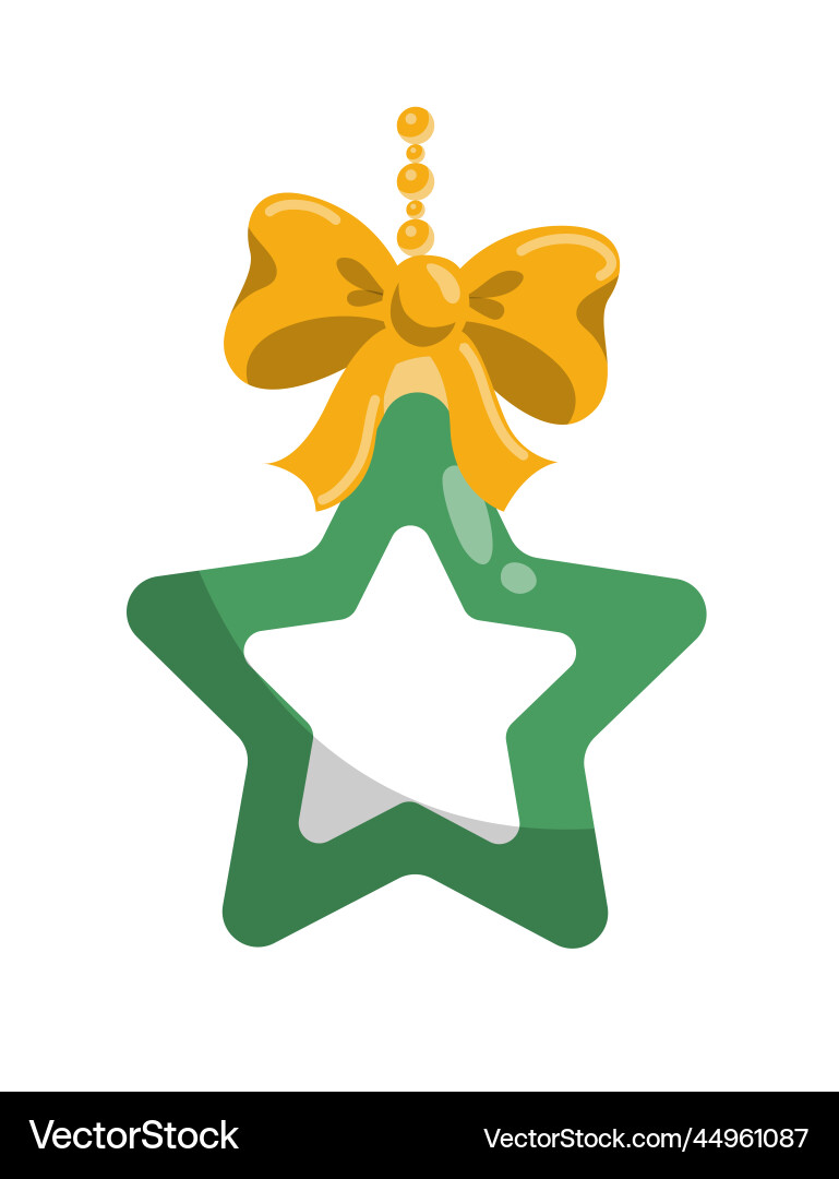 Green star for christmas tree Green star for christmas tree vector image